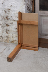 Javier Carro Temboury, <em>Café Transversal III</em>, 2024, Ceramic cups and dishes, coffee leftovers, cast in concrete then sliced; Wooden table, sliced – Thumbnail preview