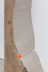 Johanna Charlotte Trede, <em>b: I’m like weak paper 1</em> (detail), 2026, Found wood, bought paper, 157 × 120 × 35 cm – Thumbnail preview