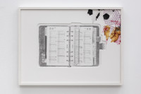 Lisa Sifkovits, <em>New York Minute (2004)</em>, 2025, Pencil on paper, paper, cardboard, napkin, 35 × 47 cm – Thumbnail preview