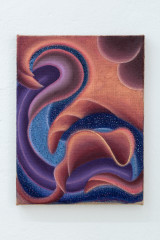 Marianne Vlaschits, <em>Sunday</em>, 2023, Flashe, acrylics and oil on burlap, 40x30cm – Thumbnail preview