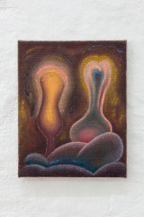 Marianne Vlaschits, <em>Opinions</em>, 2023, Acrylics and oil on burlap, 30x24cm – Thumbnail preview