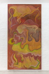 Marianne Vlaschits, <em>10% Curiosity, 5% Fear, 85% Fun, </em>2024, Flashe and acrylics on burlap, 270x100cm – Thumbnail preview