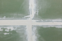 Nicolas Jasmin, <em>Paravent (sunset red)</em>, 2025 (Detail), Wood frame, plaster board, paint, metal, rubber wheels, 348 x 192 x 46 cm – Thumbnail preview