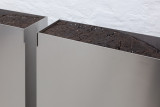 Rosario Aninat and Simon Shim-Sutcliffe, <em>Baby Teeth</em>, 2024, Stainless steel, dirt, typographic sorts (detail) – Thumbnail preview