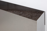 Rosario Aninat and Simon Shim-Sutcliffe, <em>Baby Teeth</em>, 2024, Stainless steel, dirt, typographic sorts (detail) – Thumbnail preview