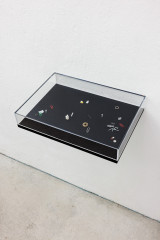 Samuel Haitz, <em>Archive (I’m not so much into superficial things, but when I close my eyes at night, all I can see is your face)</em>, 2026, Acrylic glass, wood, brackets, mixed media, 42 × 29,7 × 7,6 cm – Thumbnail preview